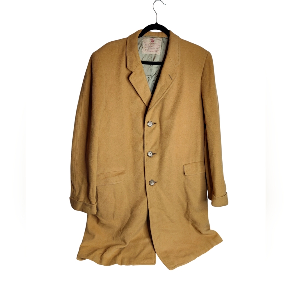 Vintage Kashlan Harry Shaffner and Marx Cashmere Wool Driving Coat saddle tan